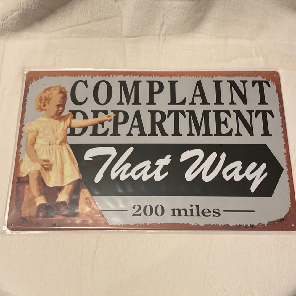 Home decor Sign with corner holes for easy display NEW 16”X10 metal